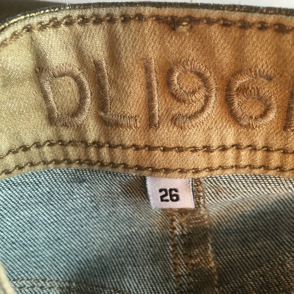 DL1961 Emma Gold Platinum Denim Leggings Skinny 26 - Picture 7 of 8